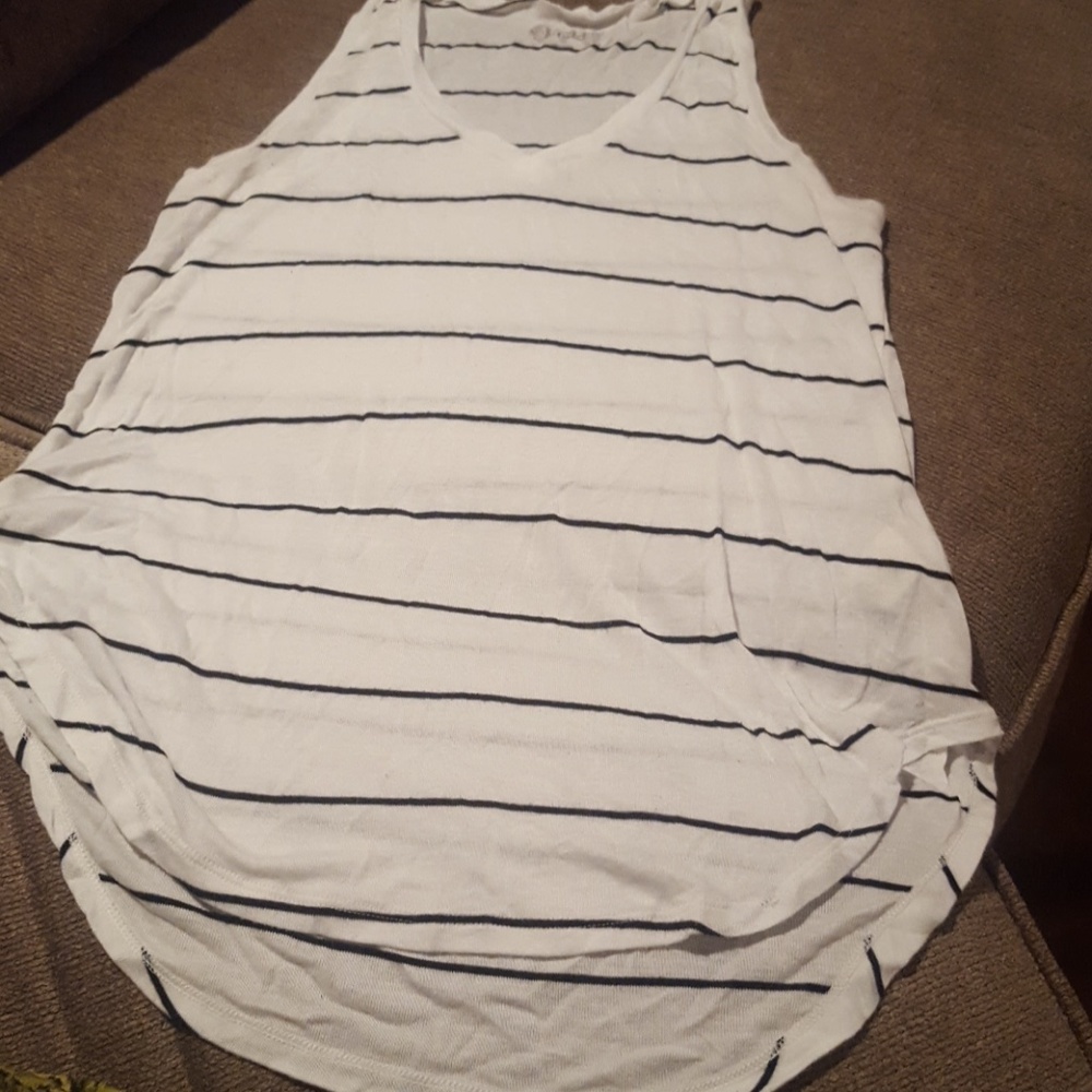 White and black striped tank top